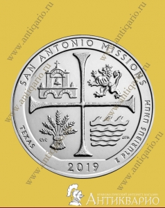 25 центов 2019 США - Миссии Сан-Антонио, 49-й парк