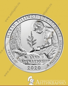 25 центов 2020 США - Марш-Биллингс-Рокфеллер, 54-й парк