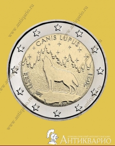 2 евро 2021 Эстония - Волк