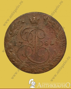 5 копеек 1781 года ЕМ