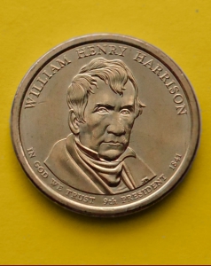 «William Henry Harrison, 9 президент 1841» - 1 доллар 2009 года