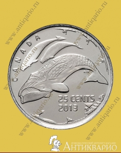 Гренландский кит - 25 центов 2013, Канада