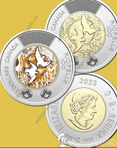 Художник Риопеля - 2 доллара 2023 (2 монеты)