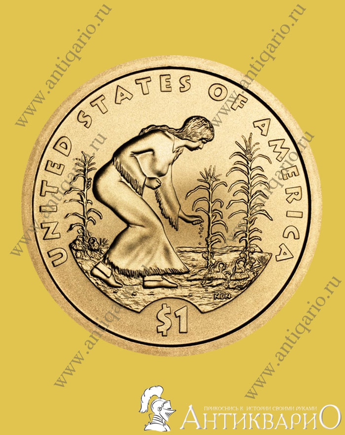 1 доллар 2009 года. Монета США Сакагавея три сестры. Доллар 2009 года. 2009 1 Доллар - индианка, выращивающая «трёх сестёр». 1 Доллар 2009.